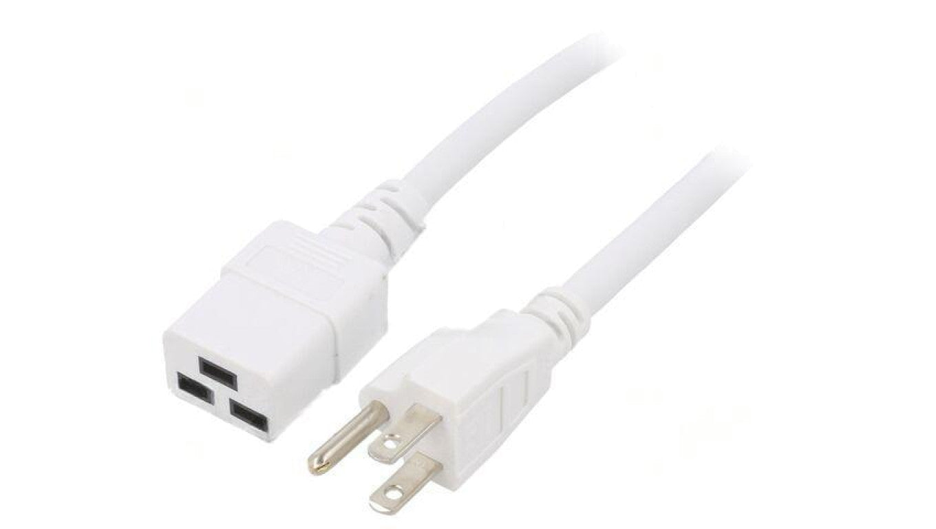 Kabel: 3x14AWG, IEC C19 żeński,NEMA 5-15 (B) wtyk, 3m LT-202+549 SJT 14/3 60C WHT 3M