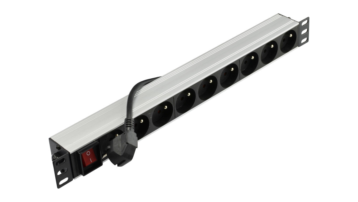 Listwa zasilająca RACK 19 cali 1U 9 gniazd z wyłącznikiem NEKU /1,8m/