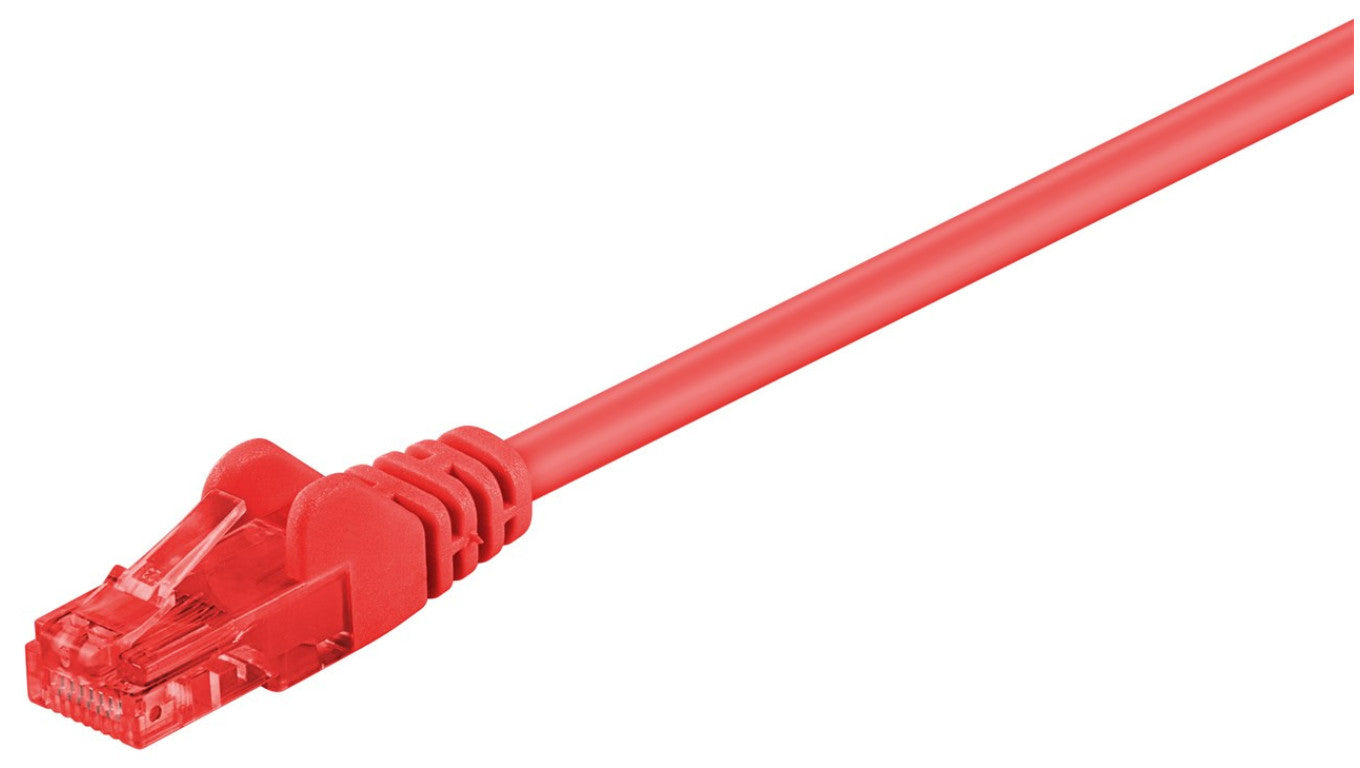 CAT 6Kabel łączący, U/UTP, Czerwony - Długość kabla 20 m