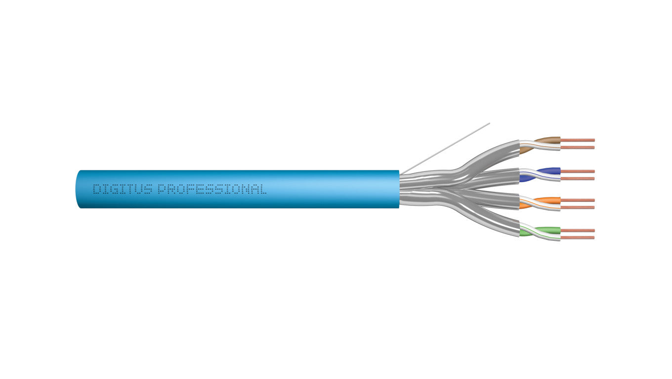 Kabel teleinformatyczny U/FTP kat.6a 4x2xAWG23 LS0H drut niebieski CPR: Dca-s1a,d0,a1 DK-1624-A-VH-1 /100m/