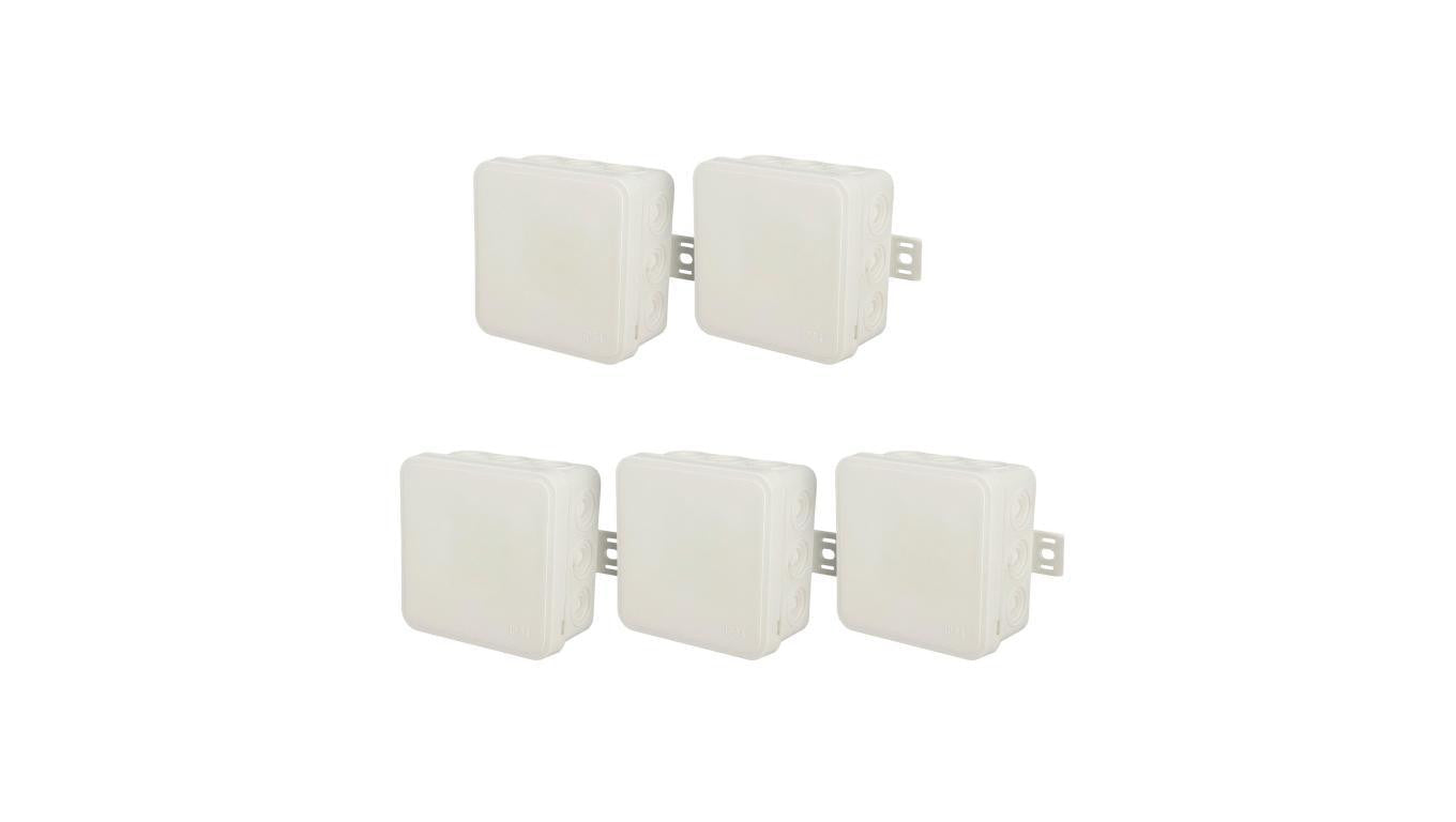 Puszka hermetyczna natynkowa elastyczna 85x85x41mm 12-wlotowa, zamknięcie na klik IP54 biała EDO 5 szt.