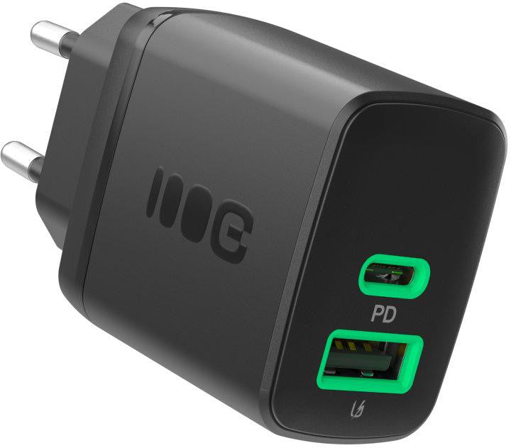 ŁADOWARKA SIECIOWA Greencell PowerSource Duo30 30W 1xUSB-C 1xUSB-A PD 3.0 QC 4.0+ czarna