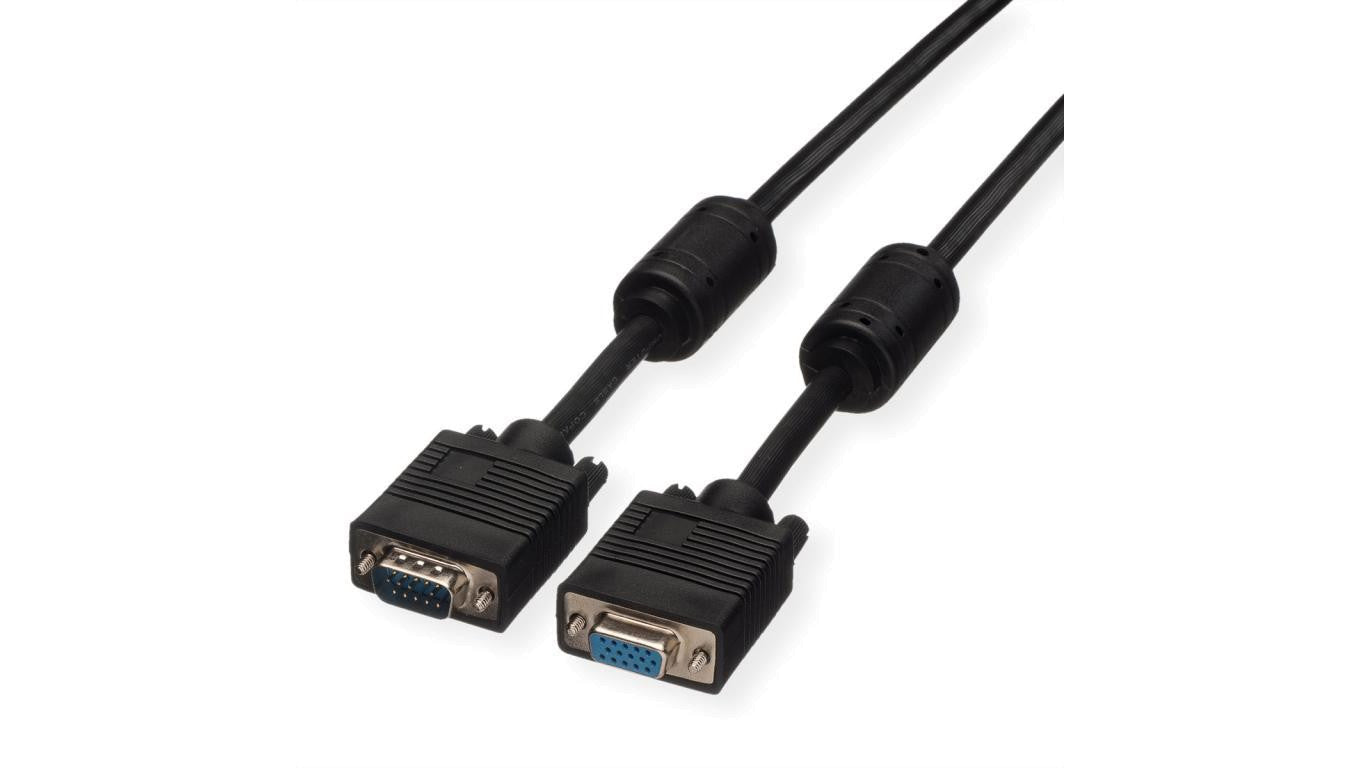 Kabel ROLINE HQ VGA HD15 M/F z rdzeniem ferrytowym, 6 m