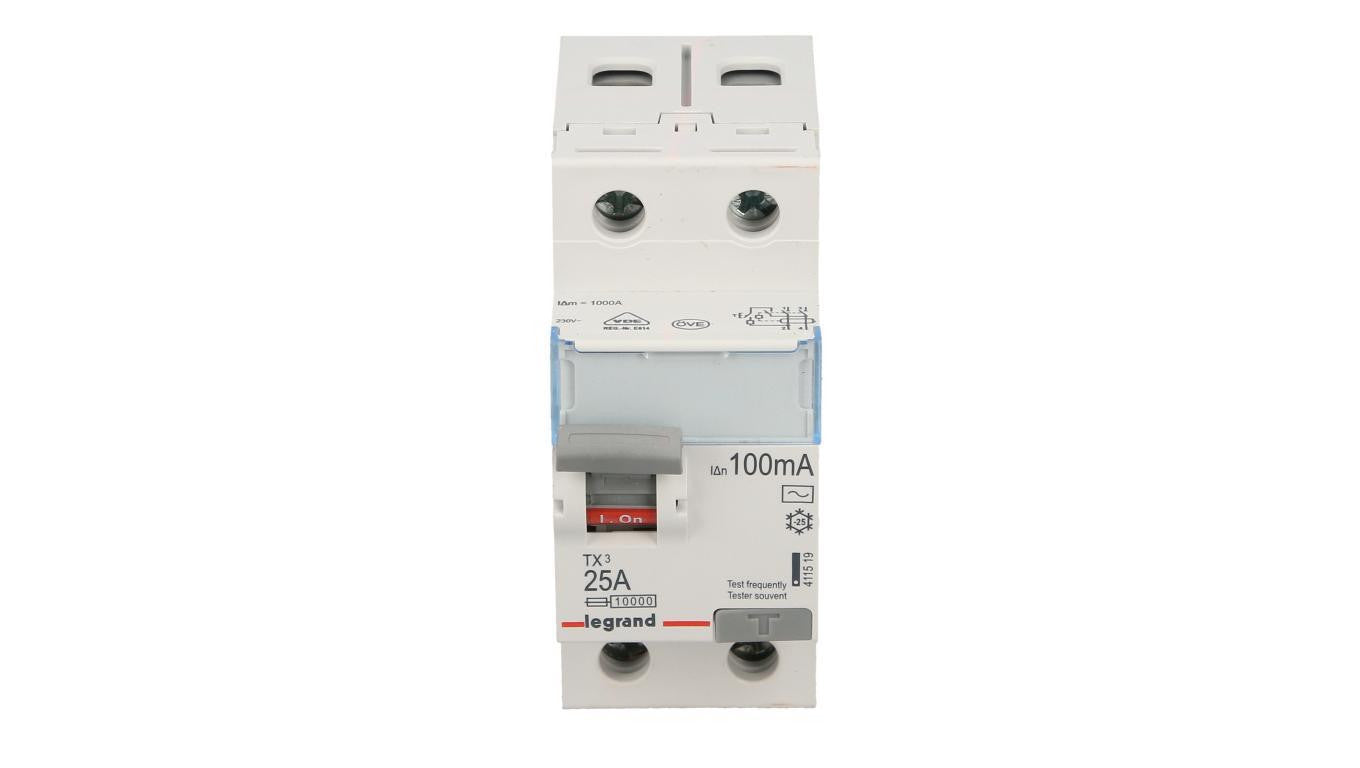 Wyłącznik różnicowoprądowy 2P 25A 0,1A typ AC P302 TX3 411519