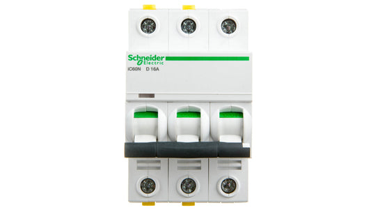 Wyłącznik nadprądowy 3P D 16A 6kA AC iC60N-D16-3 Acti9 A9F05316
