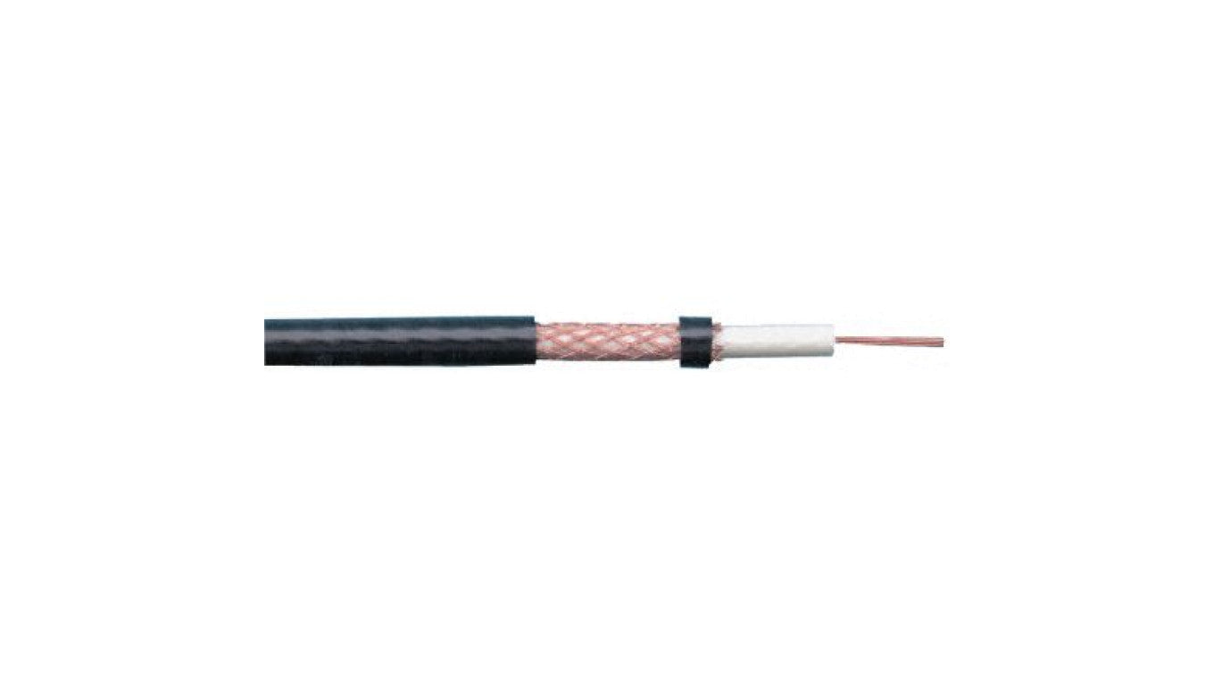 Kabel koncentryczny, 200m, URM202, Polichlorek winylu PVC, Czarny Bez zakończenia Bez zakończenia 200m, RS PRO Bez