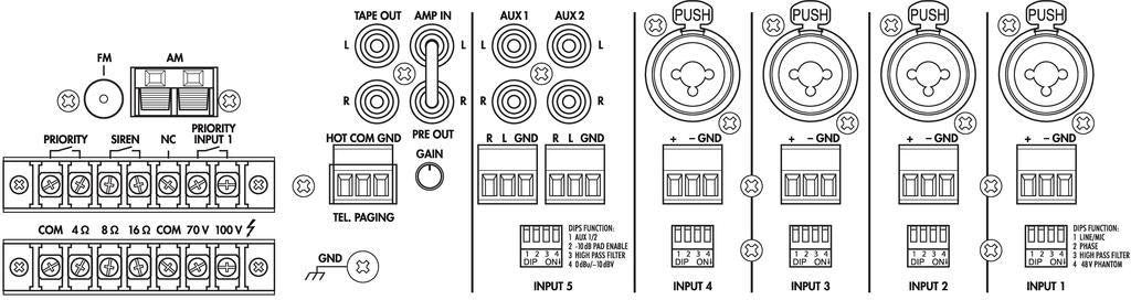 Wzmacniacz miksujący MONACOR PA-8120RCD PA MP3, FM