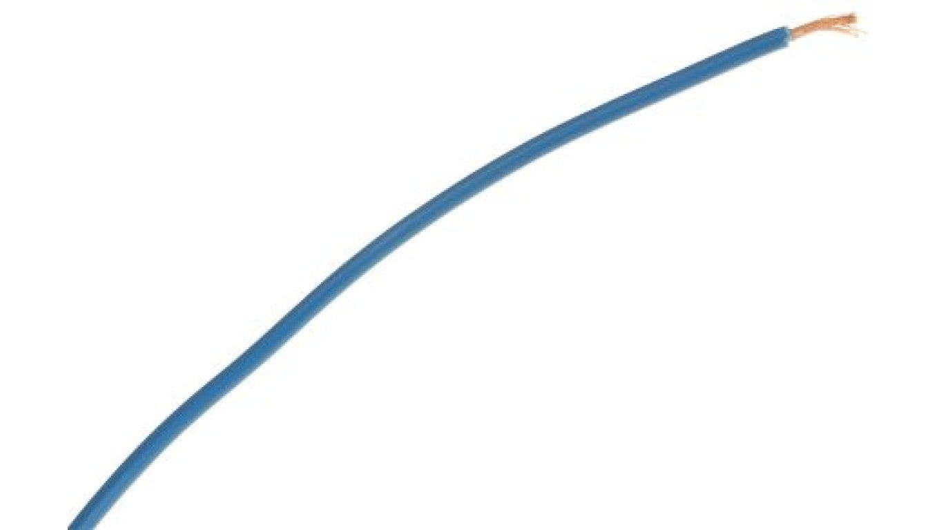 Przewód jednożyłowy linkowy, Przewód do urządzeń, 0,26 mm², 3/0,07 mm, 23 AWG, PVC, 250 V, Niebieski, dł. 100m, RS PRO