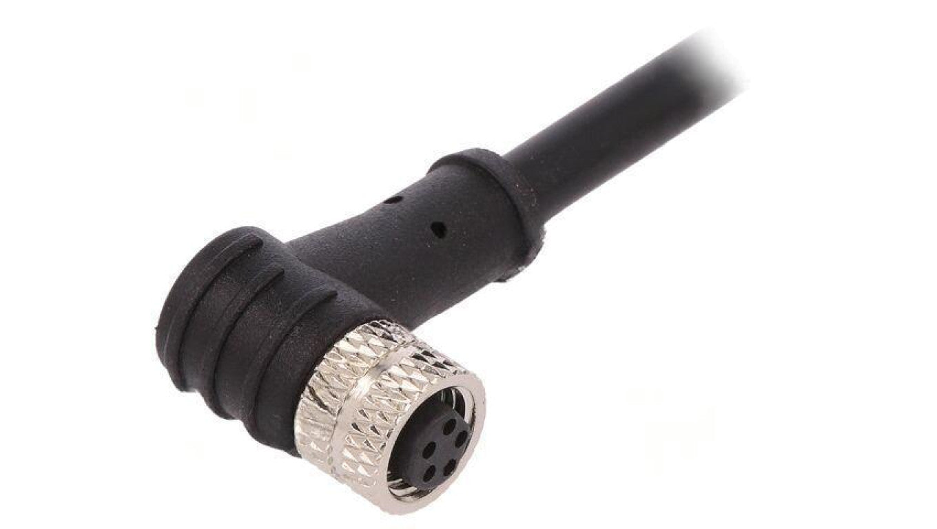 Złącze M8 żeńskie PIN: 5 1,5A 30V IP67 kątowe na przewód wtyk PXPPVC08RAF05BCL010PVC