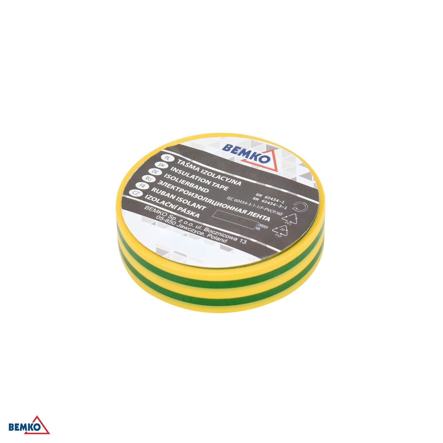 Taśma izolacyjna 15x10m żółto-zielona/yellow-green