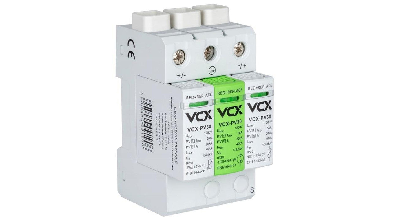 Ogranicznik przepięć T1+T2 B+C 3P 1200V DC 5kA PV30 ochronnik fotowoltaiczny