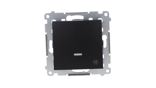 Simon 54 Łącznik krzyżowy z podświetleniem LED (moduł) 10AX 250V szybkozłącza, czarny mat DW7L.01/49