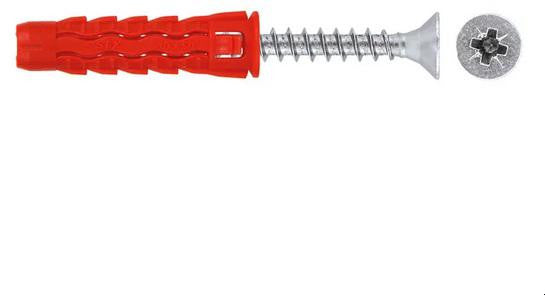 Kołek uniwersalny 6x30/50, wkręt z łbem stożkowym, karton (SFXP-06030050 x 100szt.)