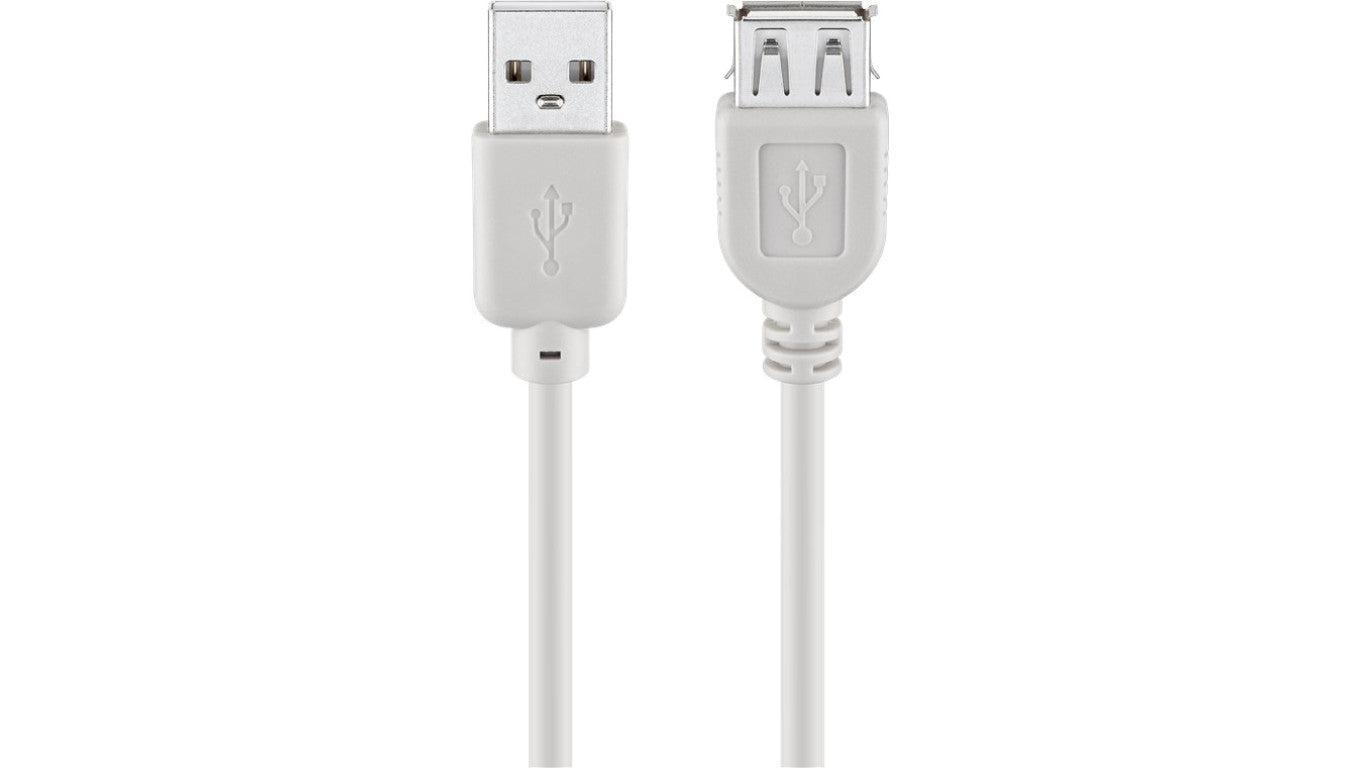 Przedłużacz USB 2.0 Hi-Speed, Szary - Długość kabla 5 m