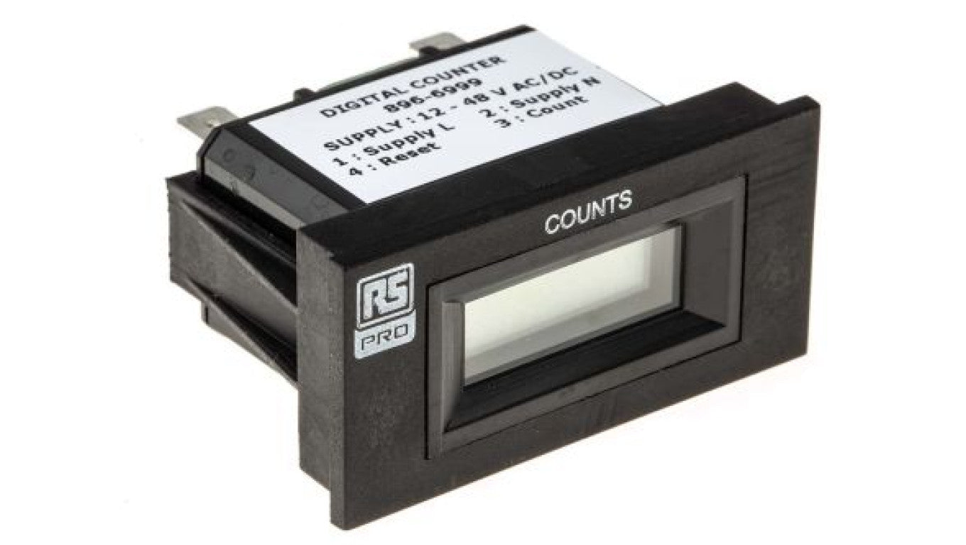 Licznik impulsów LCD 6-cyfrowy 12 → 48 V AC/DC RS PRO