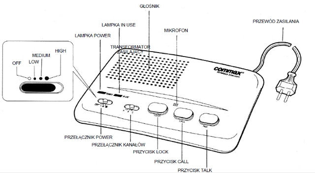 INTERKOM COMMAX WI-3SN (KOMPLET 2 SZT.); 3697
