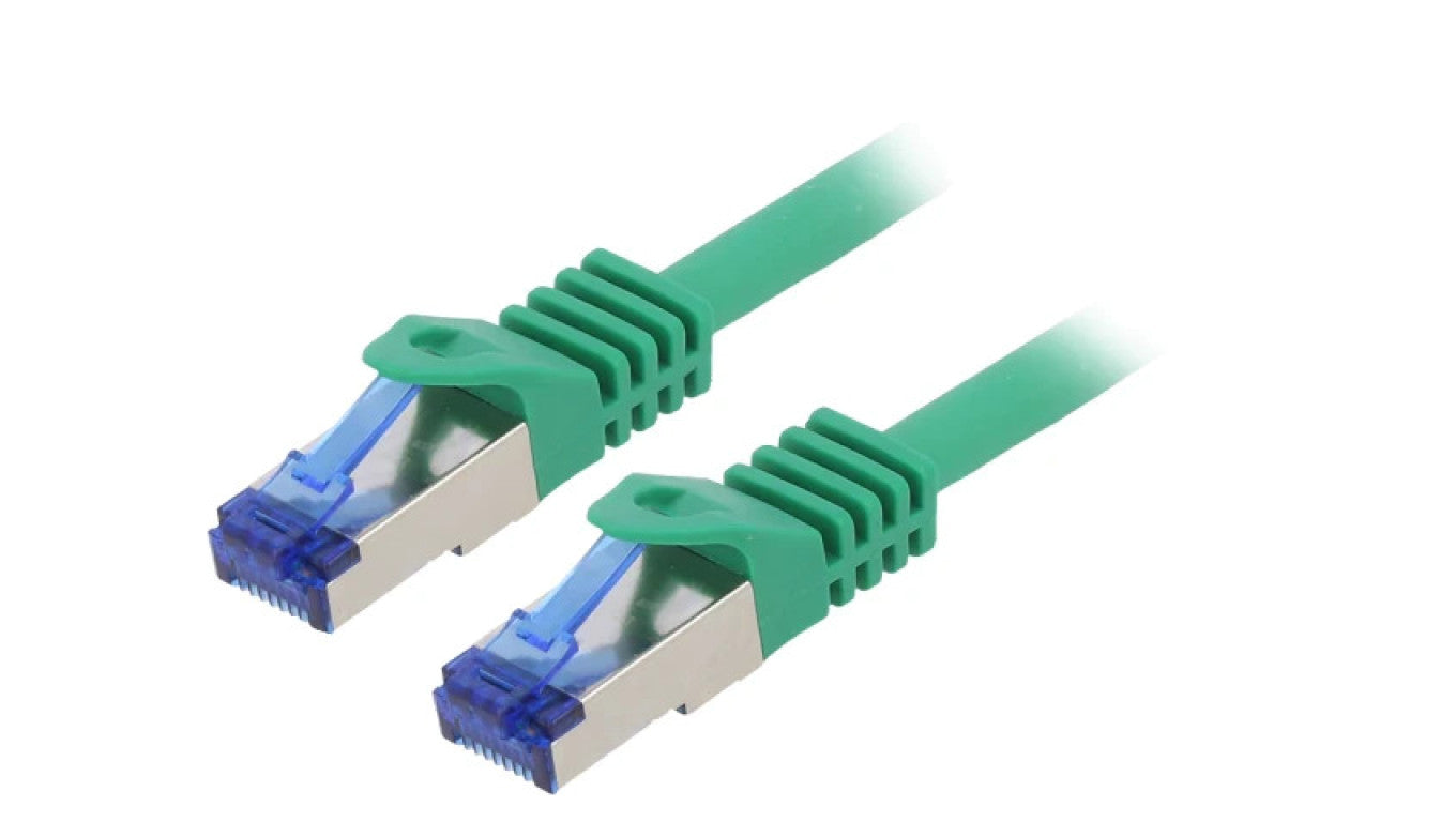 Patch cord S/FTP 6a linka Cu LSZH zielony 15m 26AWG -20...75C C6A105S