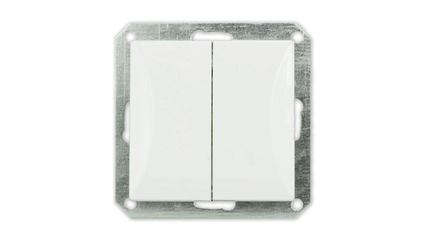 OPAL Wyłącznik łącznik podwójny do ramki biały WP-2/m Op BI