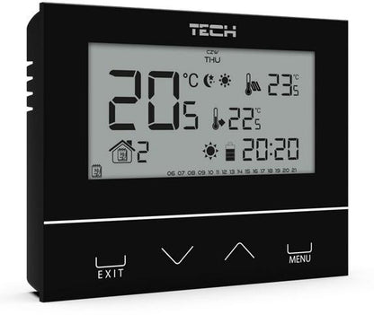 Przewodowy  dwustanowy regulator pokojowy czarny ST-292v3 Tech sterowniki