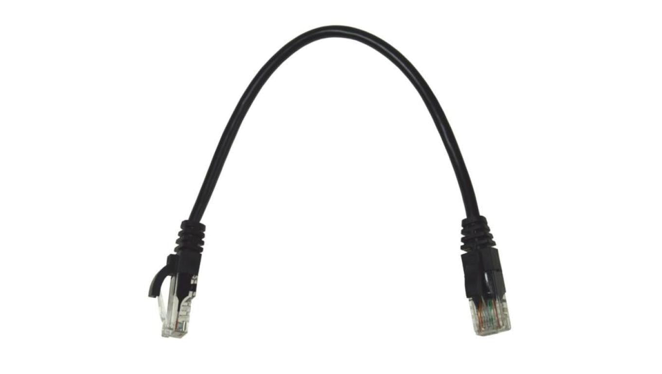 Kabel patchcord UTP5 0,25m czarny