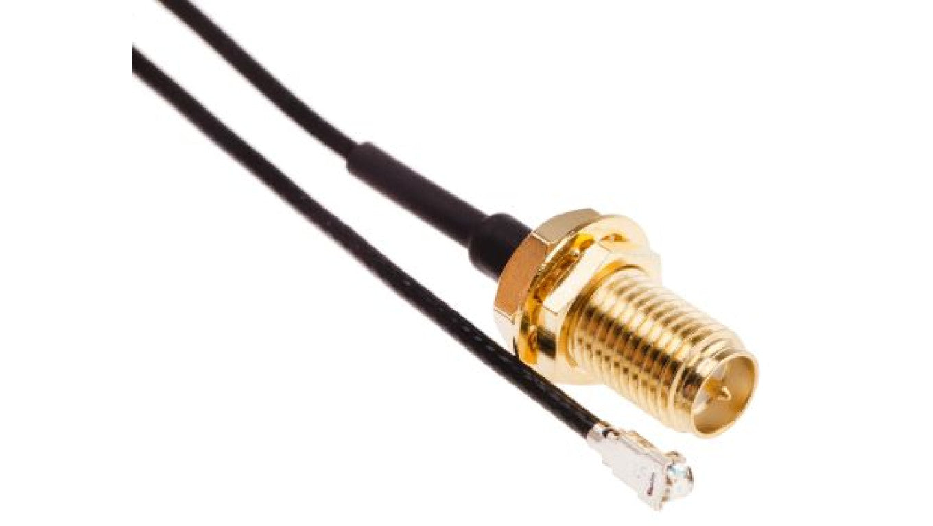 Kabel koncentryczny, RF, Czarny Wtyk RP-SMA Żeńskie U.FL 200mm, RS PRO Z zakończeniem