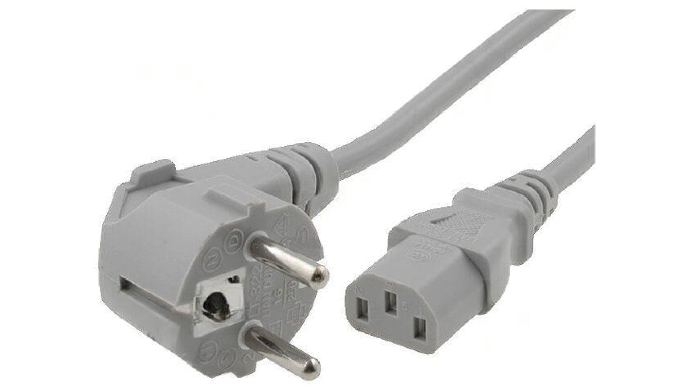 Kabel: 3x1mm2, CEE 7/7 (E/F) wtyk kątowy,IEC C13 żeński, 4m LT322+501 H05VV-F 3X1.0 4.0M GRY
