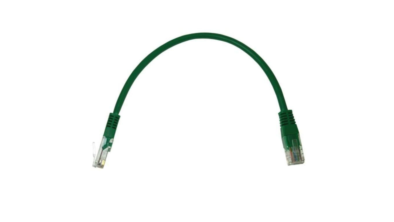 Kabel patchcord UTP5 0,25m zielony