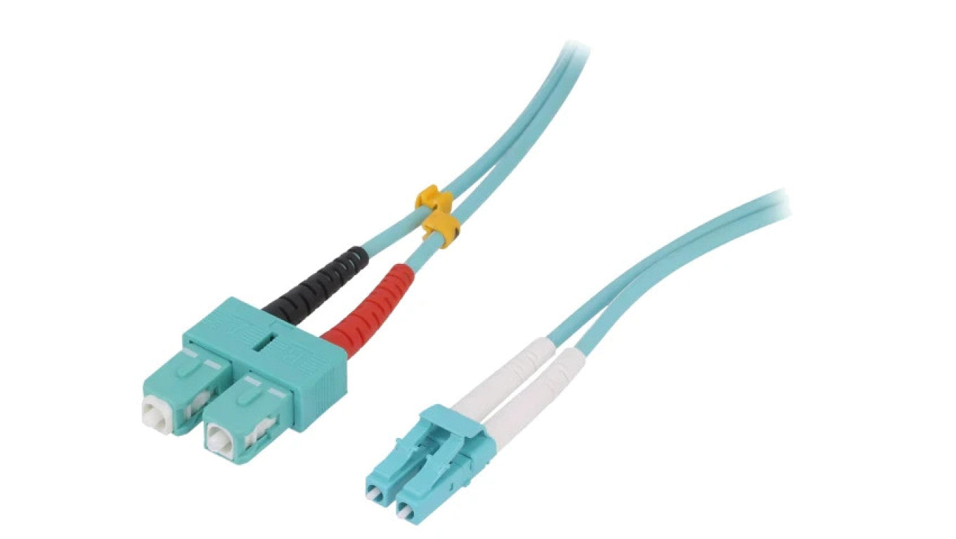 Patch cord światłowodowy OM3 LC/UPC,SC/UPC 3m LSZH turkusowy FP3LS03