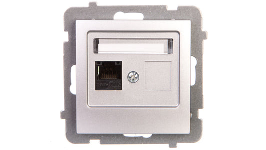 AS Gniazdo komputerowe pojedyncze RJ45 kat.5e MMC srebro GPK-1G/K/m/18