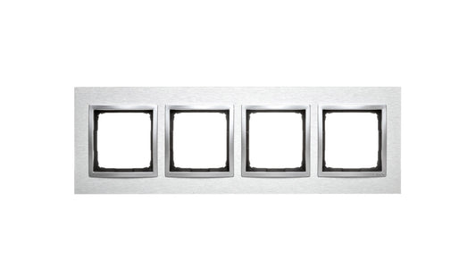 Simon 54 Nature Ramka poczwórna metal INOX KLASYCZNY DRN4/77