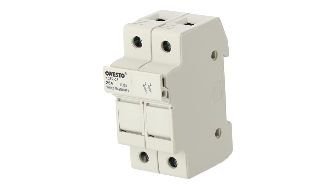 Podstawa bezpiecznikowa 25A 2-biegunowa 2P (1000V DC) 2-modułowa na wkładki 10x38mm ONESTO