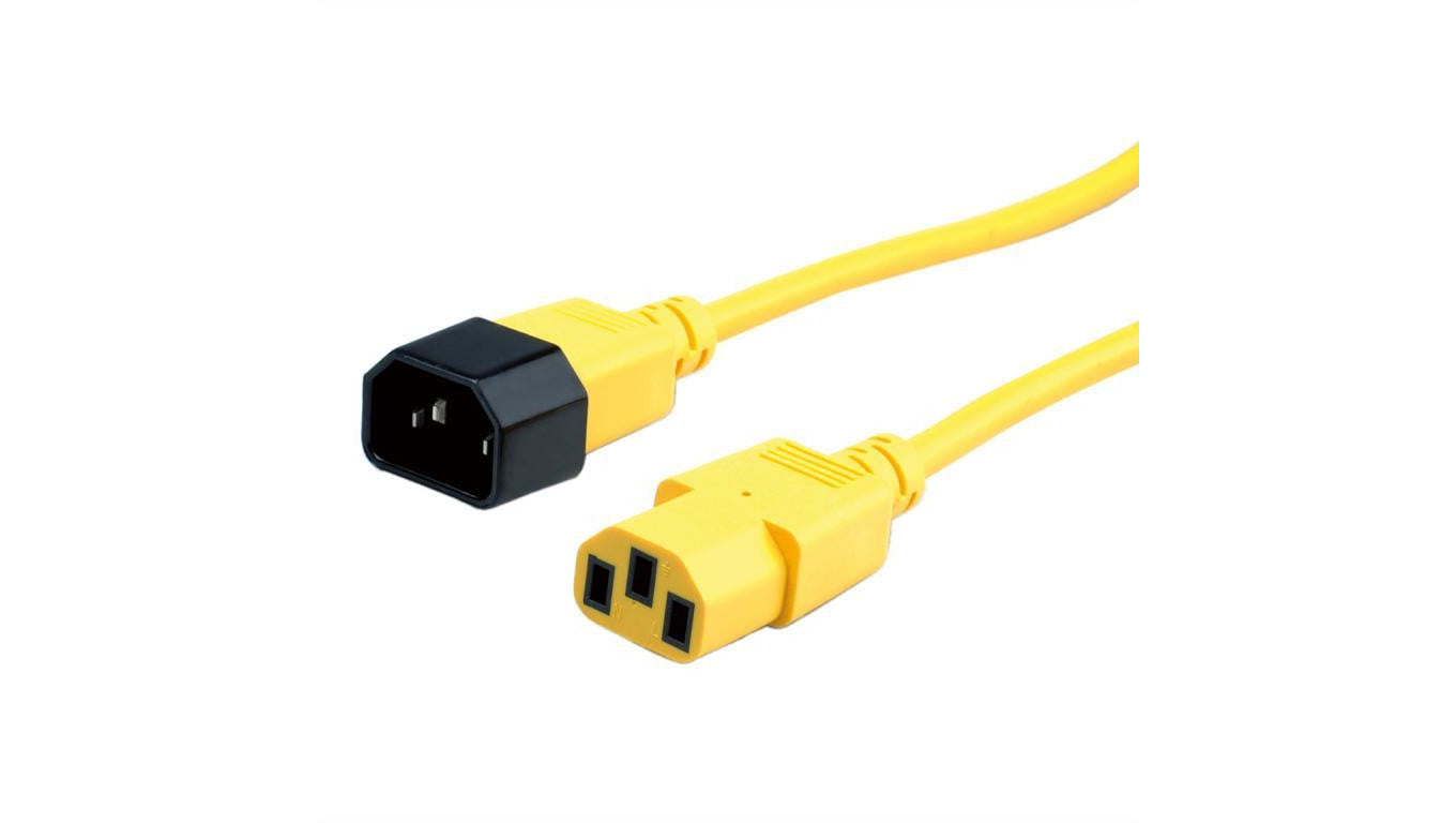 Przedłużacz zasilania ROLINE, IEC 320 C14 - C13, żółty, 3 m