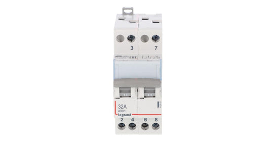 Przełącznik modułowy zasilania I-0-II (sieć-agregat) 32A 2P 32A 412903