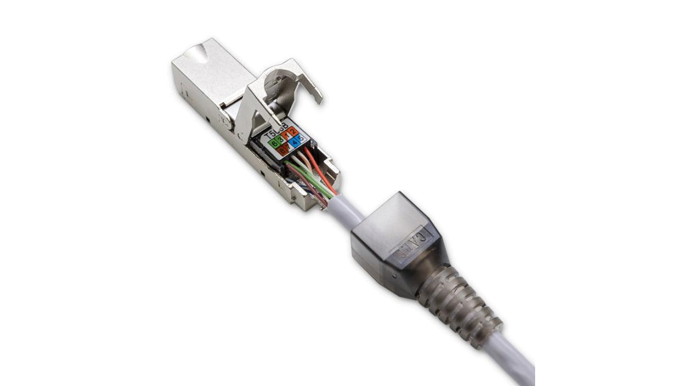 Qoltec Wtyk RJ45 beznarzędziowy STP CAT6 JACK PIN T568B T568A