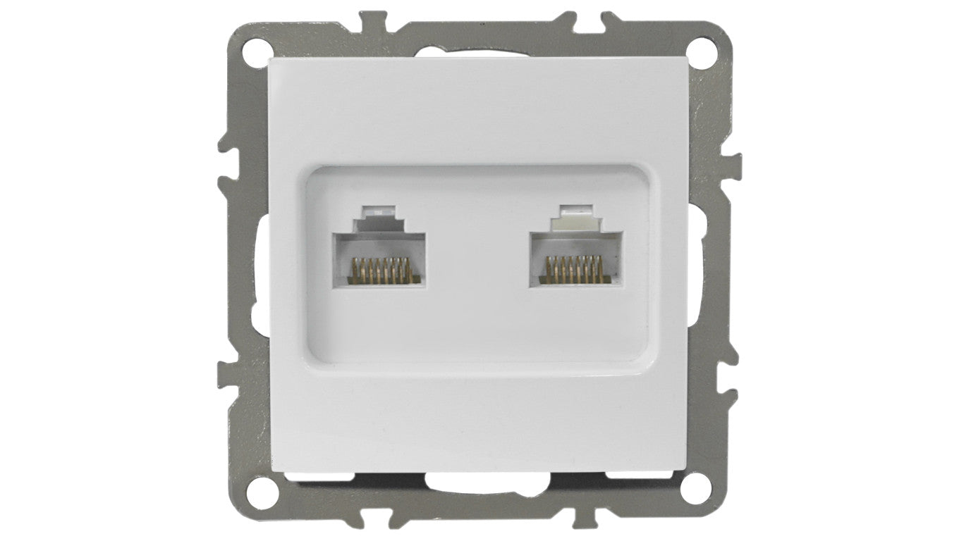 QUADRA Gniado komputerowe podwójne RJ45x2 białe