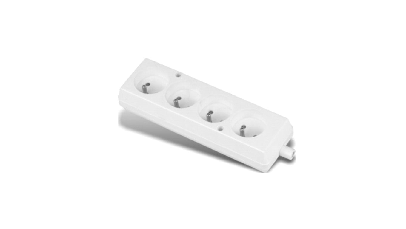 Gniazdo przenośne czterokrotne 16A 2P+Z 250V białe GN-470