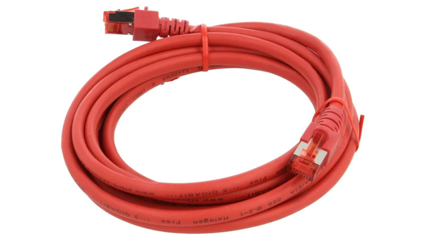 HELUKAT-802994 Patch cord S/FTP 6 linka Cu LSZH czerwony 3m 27AWG