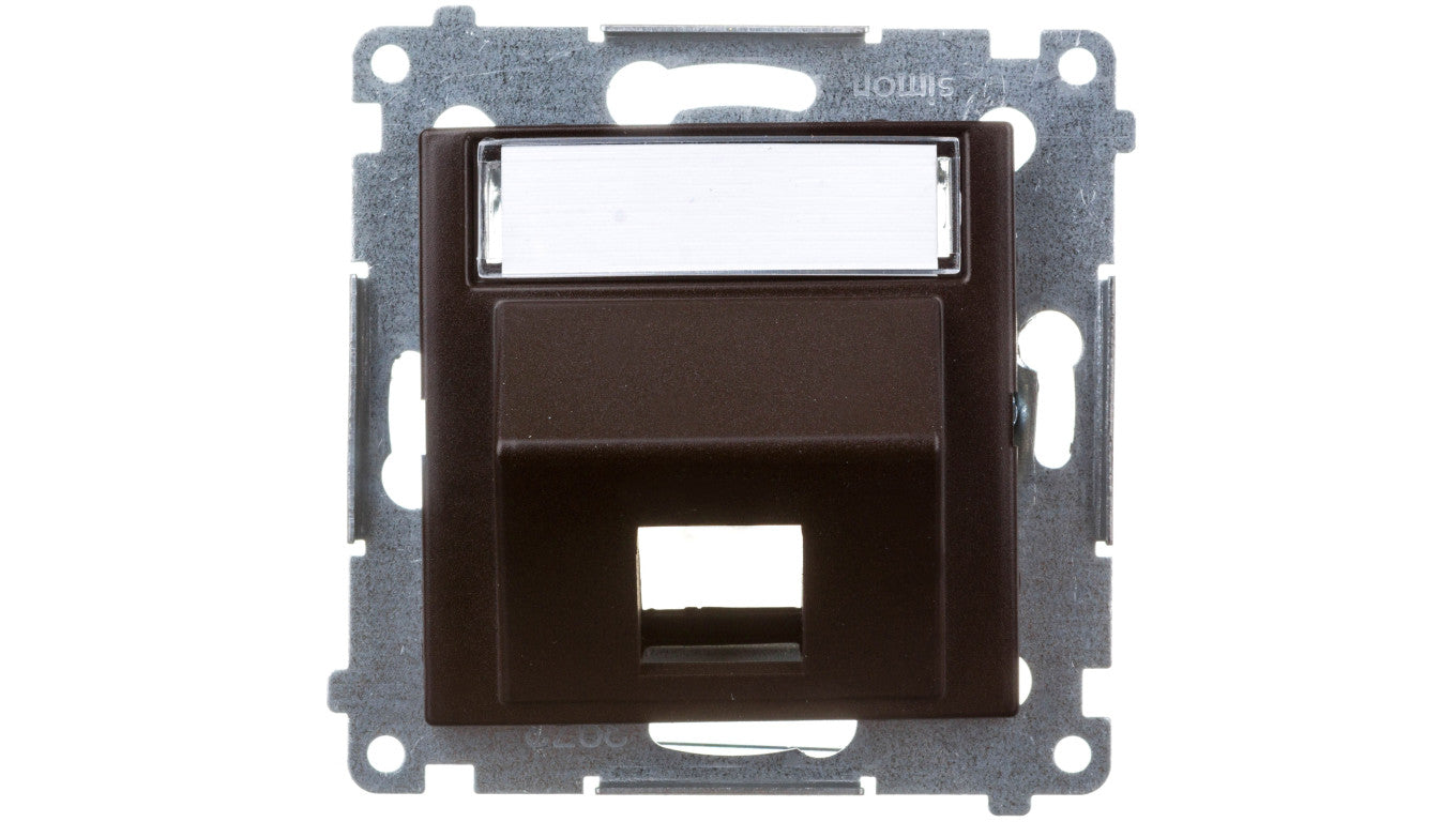 Simon 54 Pokrywa gniazda teleinformatycznego pojedynczego na Keystone brąz mat DKP1S.01/46