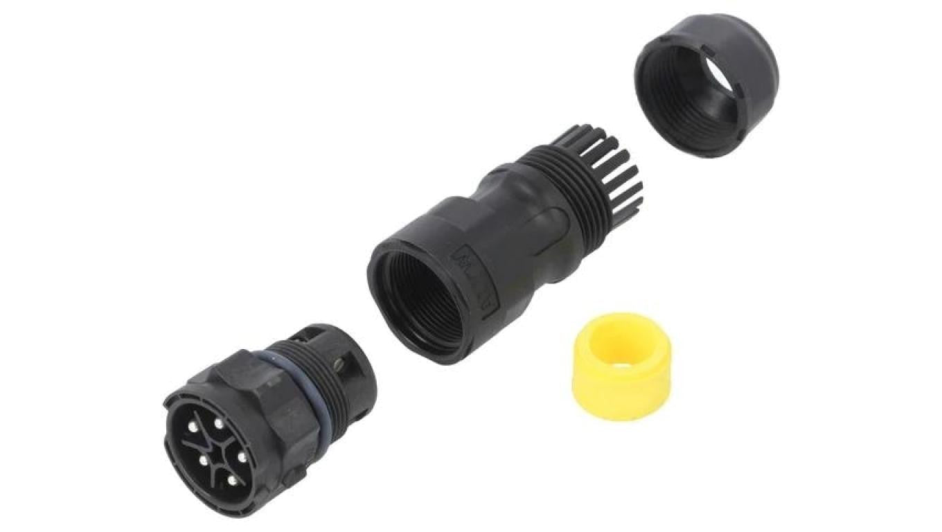 Złącze okrągłe wtyk na przewód 5-PIN męski ze stykami X-Lok DC-05BMMB-QL8MPP