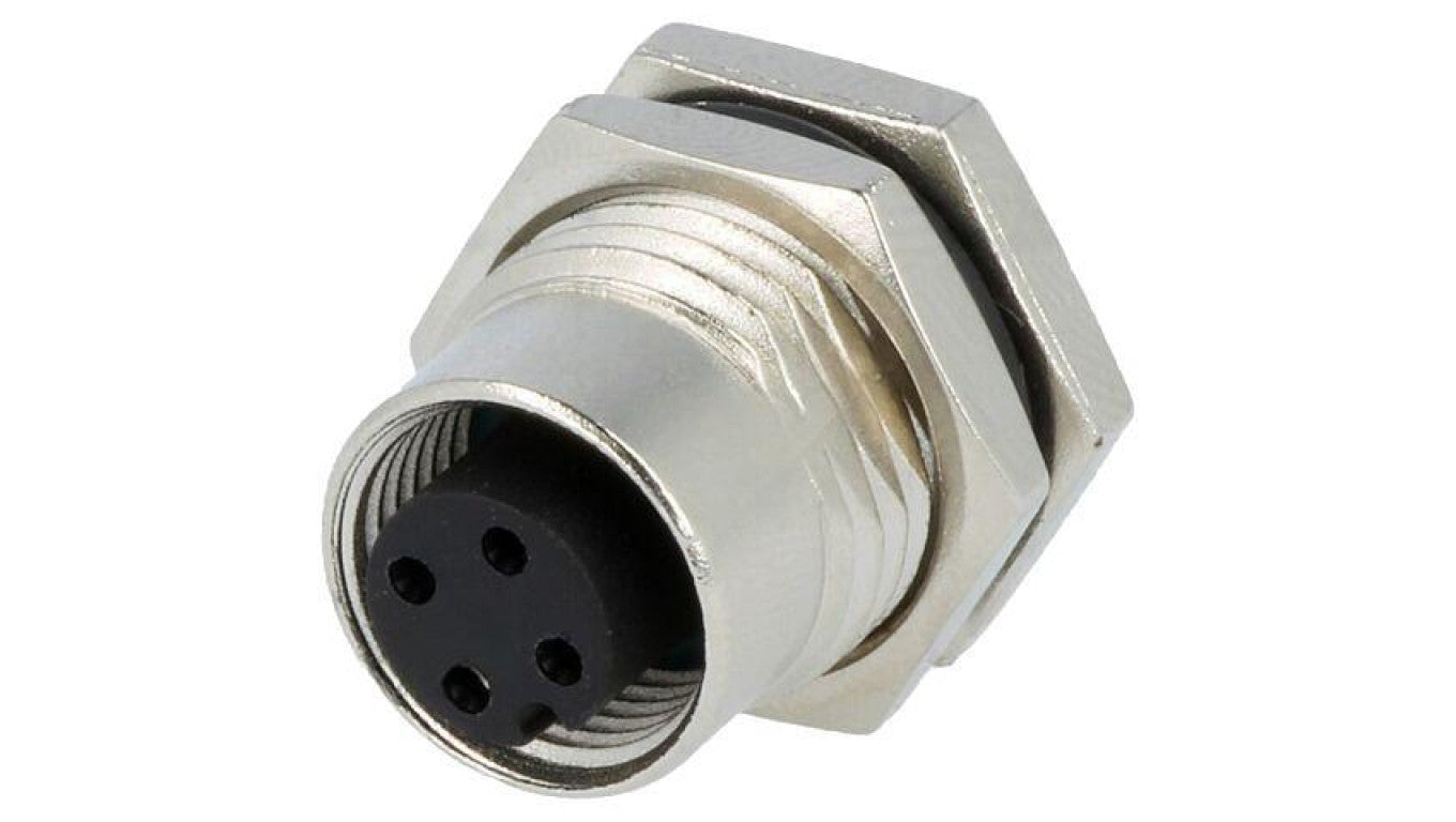 Złącze M12, żeńskie, PIN:4, gniazdo, proste, 250V M12A-04PFFS-SF8001