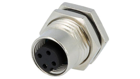 Złącze M12, żeńskie, PIN:4, gniazdo, proste, 250V M12A-04PFFS-SF8001