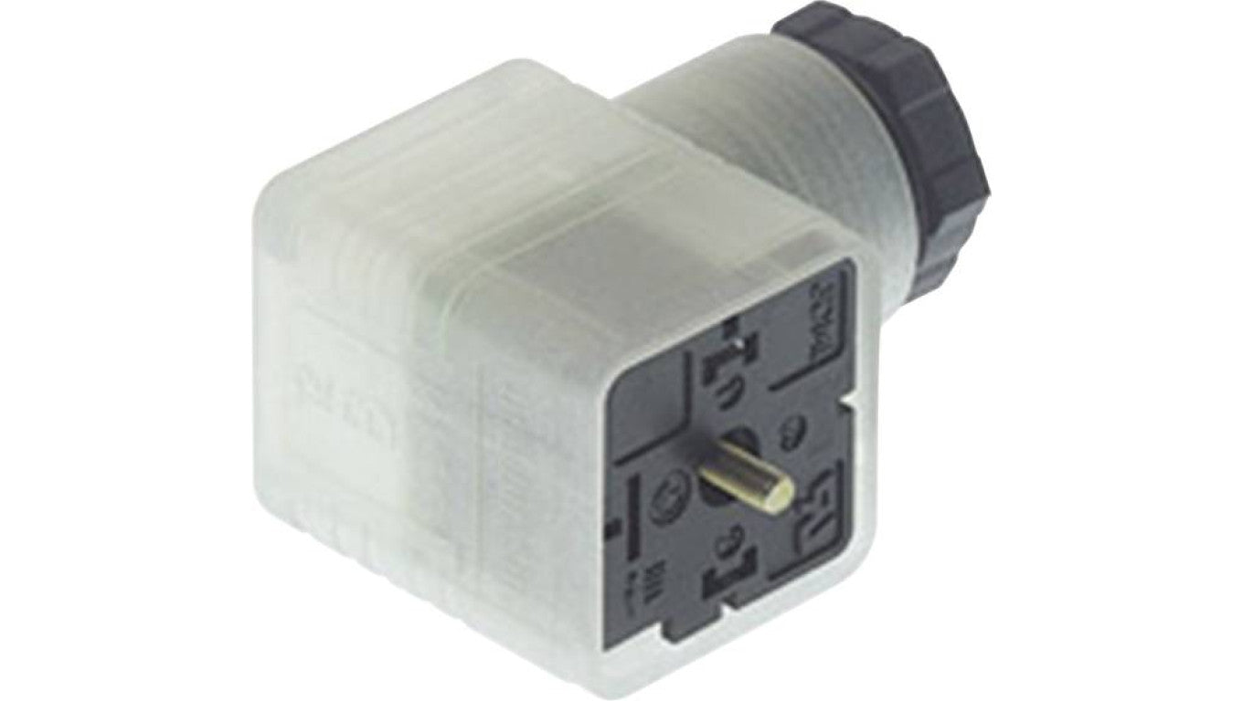 Złącze zaworowe serii GDM żeński 3-PINowe (2+PE) śrubowe M16 dioda LED 24 VAC/DC 10 A GDML 2016 LED 24 HH schwarz