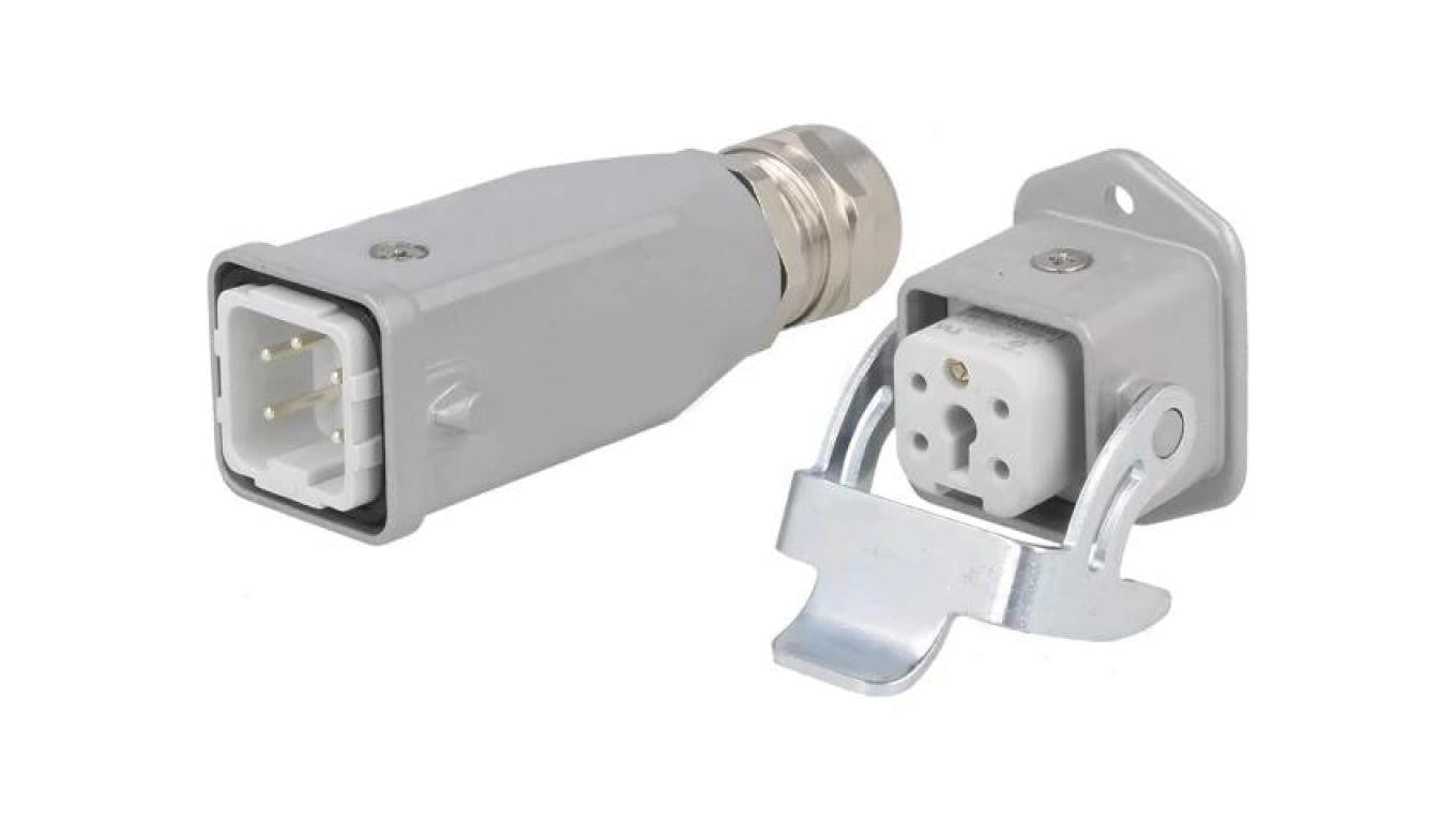 Złącze HDC męski + żeński C146 5-PIN 4+PE rozmiar A3 M20 C146 10E004 924 4