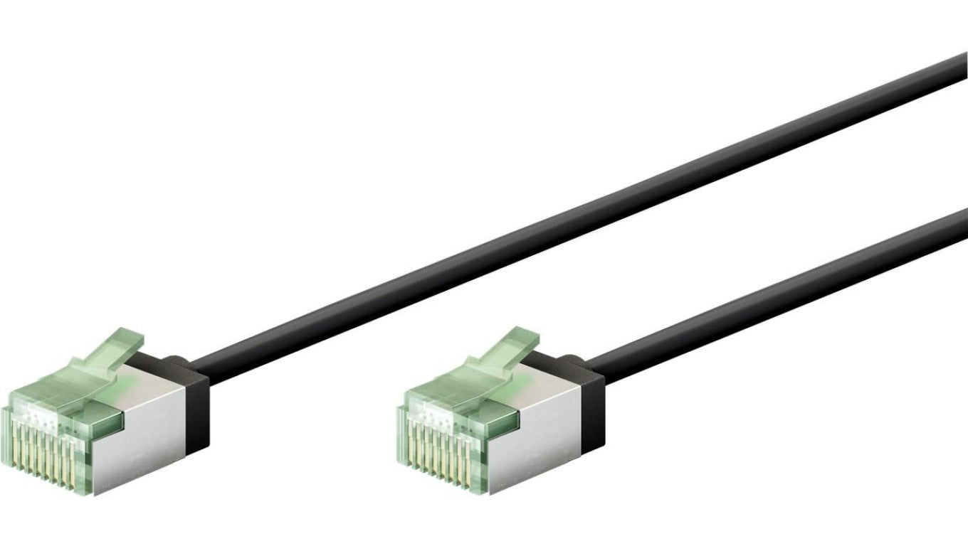 Ultra-elastyczny CAT 8.1 kabel krosowy, slim, U/FTP, czarny - Długość kabla 0.25 m