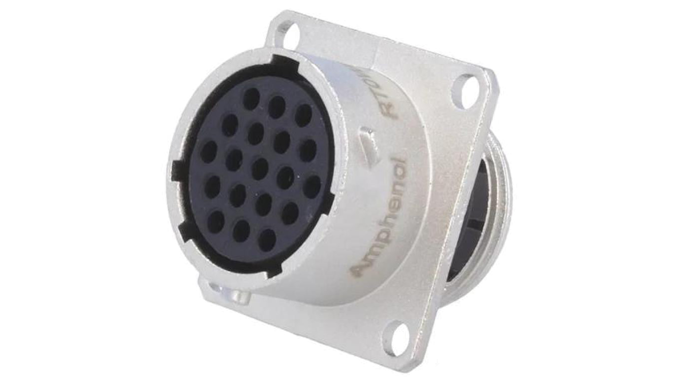 Złącze okrągłe gniazdo kołnierz (4 otwory),na panel 19-PIN RT0W01419SNH