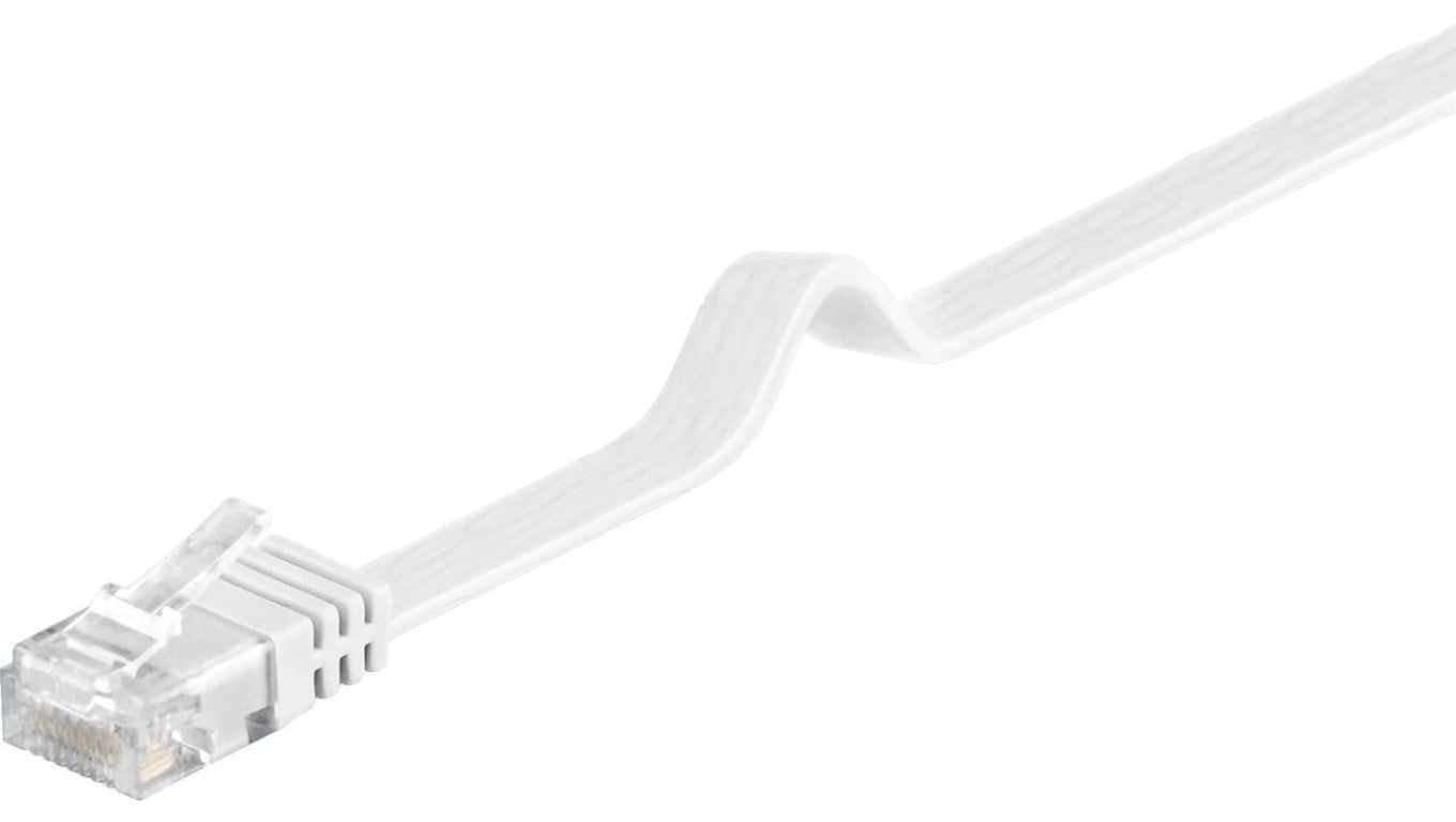 CAT 5ePłaska Kabel połączeniowyi,U/UTP, Biały - Długość kabla 15 m