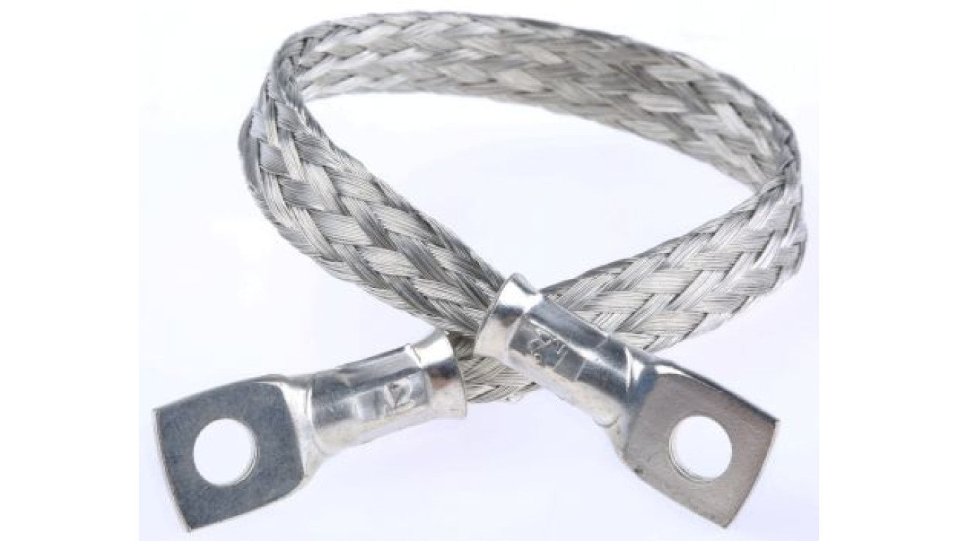 Pleciony przewód uziemiający, M5 Stud Size, 200mm RS PRO