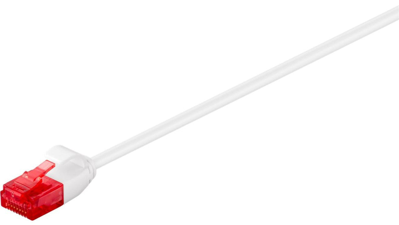 CAT 6Smukły kabel połączeniowy,U/UTP, Biały - Długość kabla 0.5 m