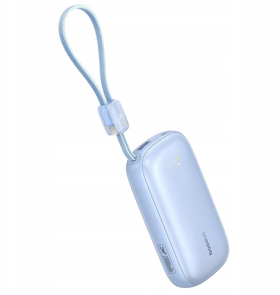 Powerbank Baseus EnerFill FC21 20000 mAh 22,5 W USB-A USB-C niebieski z odłączanym kablem Lightning