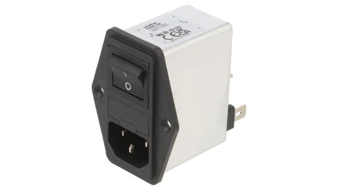 Złącze zasilające AC męskie 2A 250VAC C14 (E) 2mH FN284-2-06